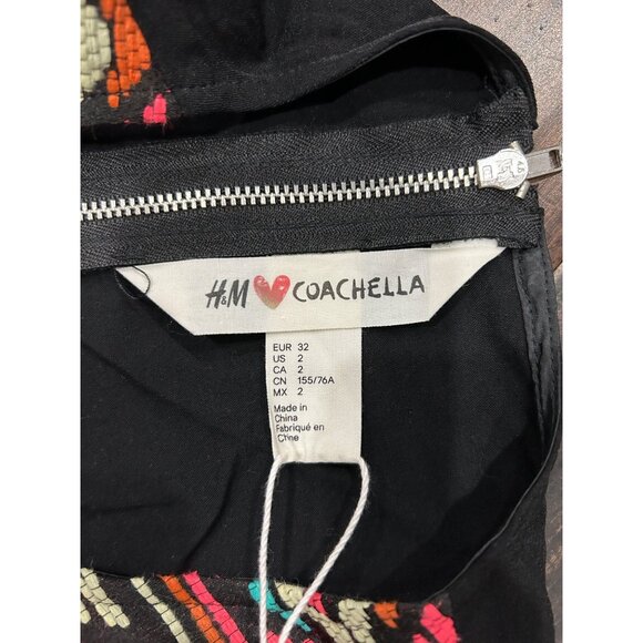 H&M Coachella NWT Womens Sleeveless Cropped Top Size 2 Boho Multicolor Pattern - Picture 5 of 8